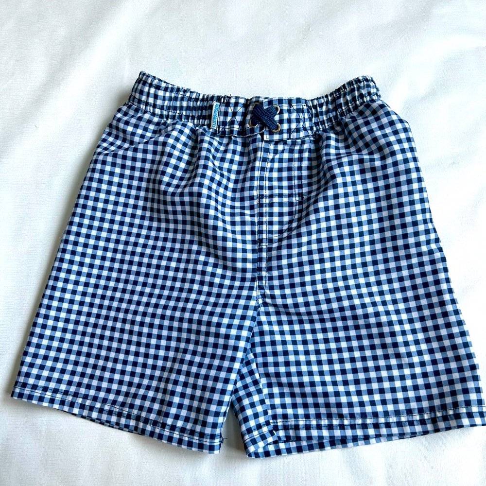 Boys plaid swim trunks by Rugged Butts